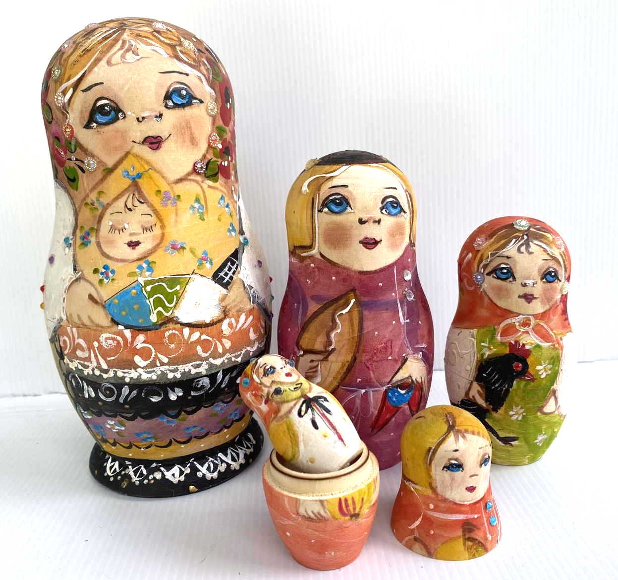 Artists Matryoshka woman with baby