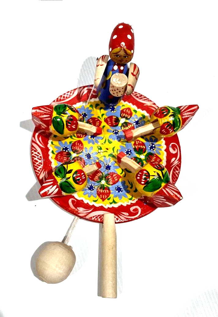 Bagarodsky Toy - Pecking Hens, Strawberries & Cornflowers