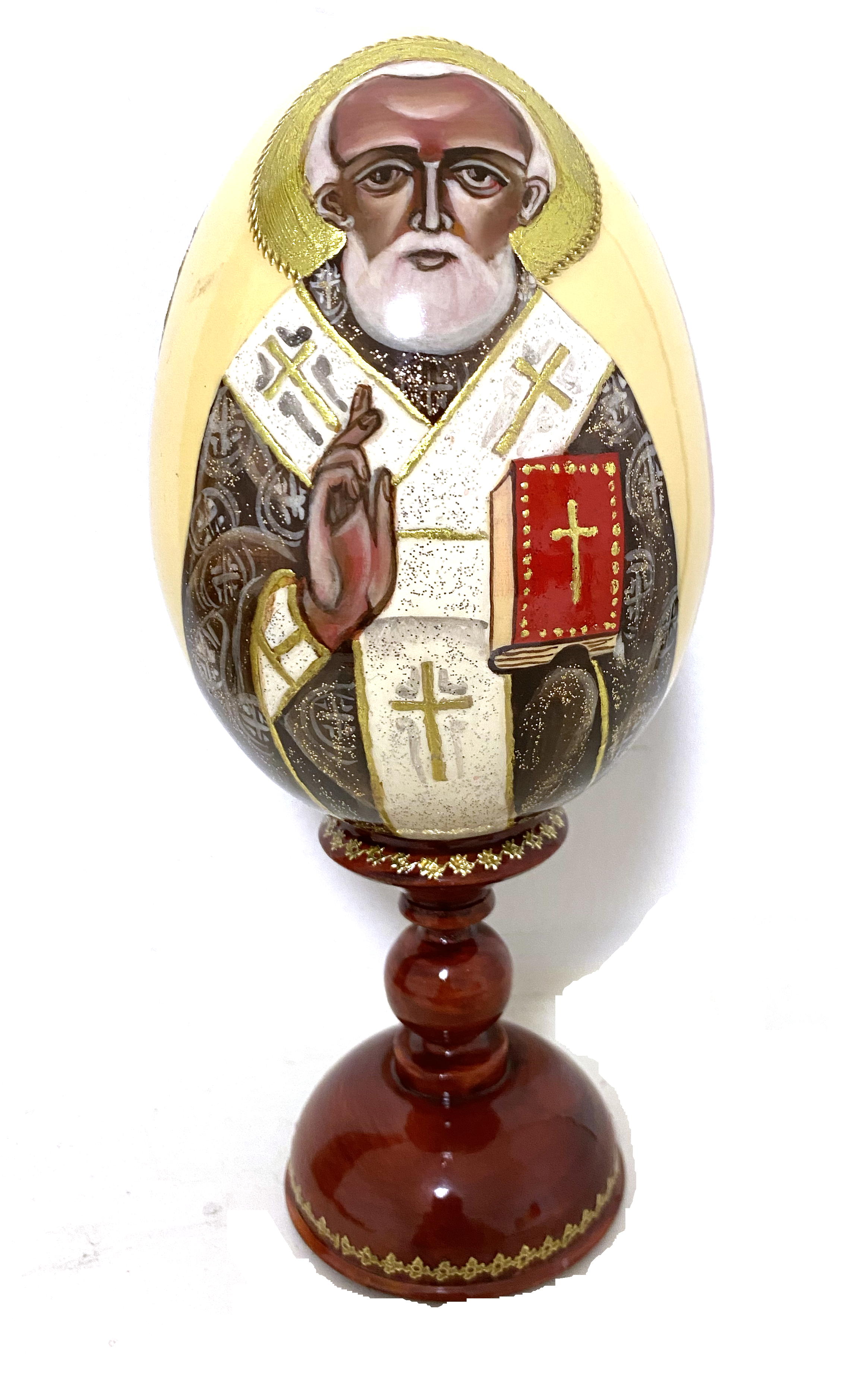 Wooden Egg Icon - Nikolai by Novikov