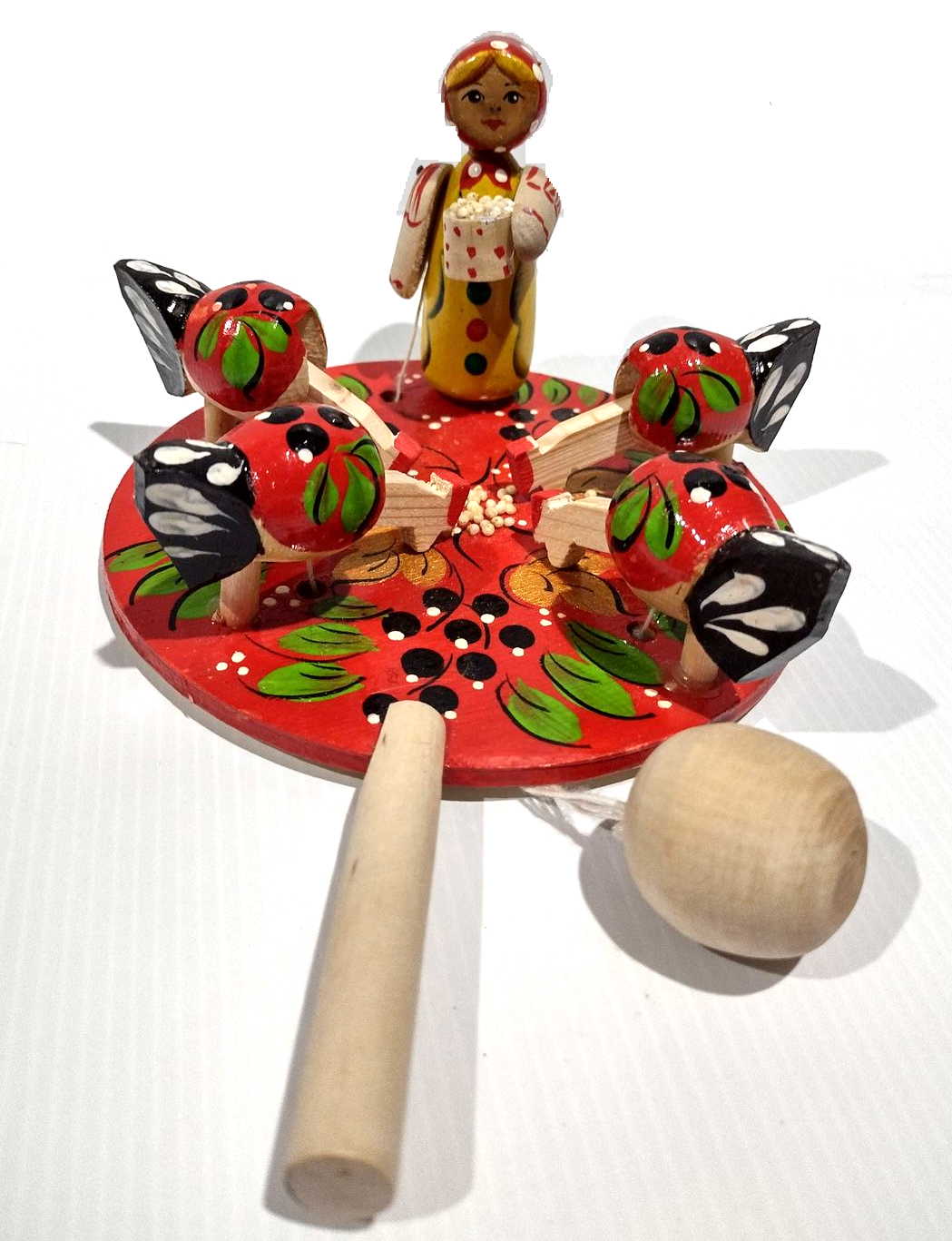 Bagarodsky Toy - Pecking Hens, Red & Black Berries