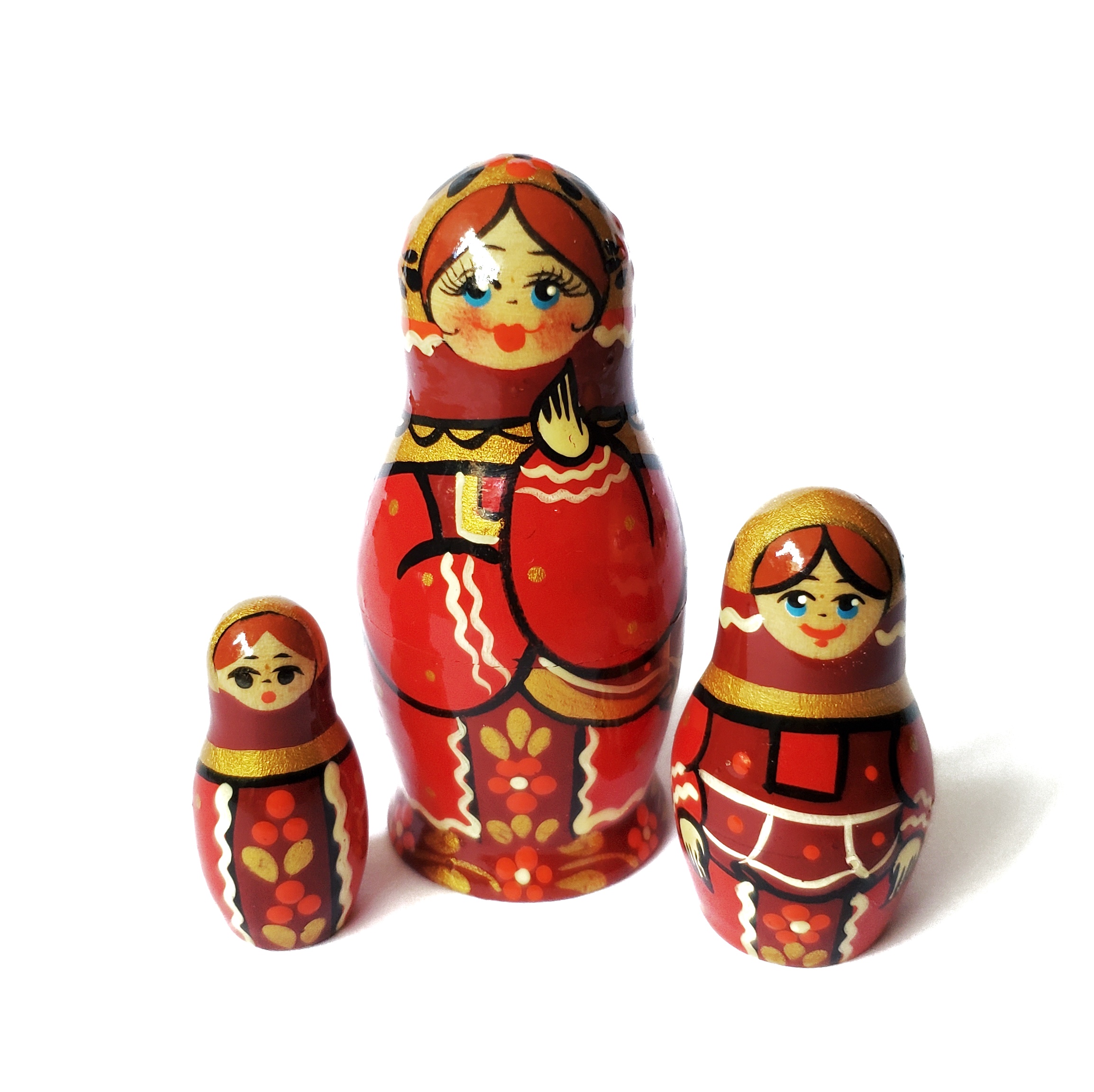 Red & Gold girl (3 nested set)