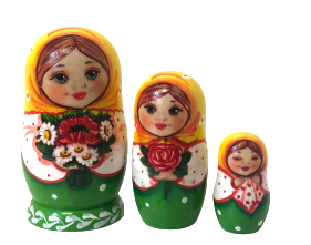 Girl with Bouquet Artists Matryoshka - set of 3