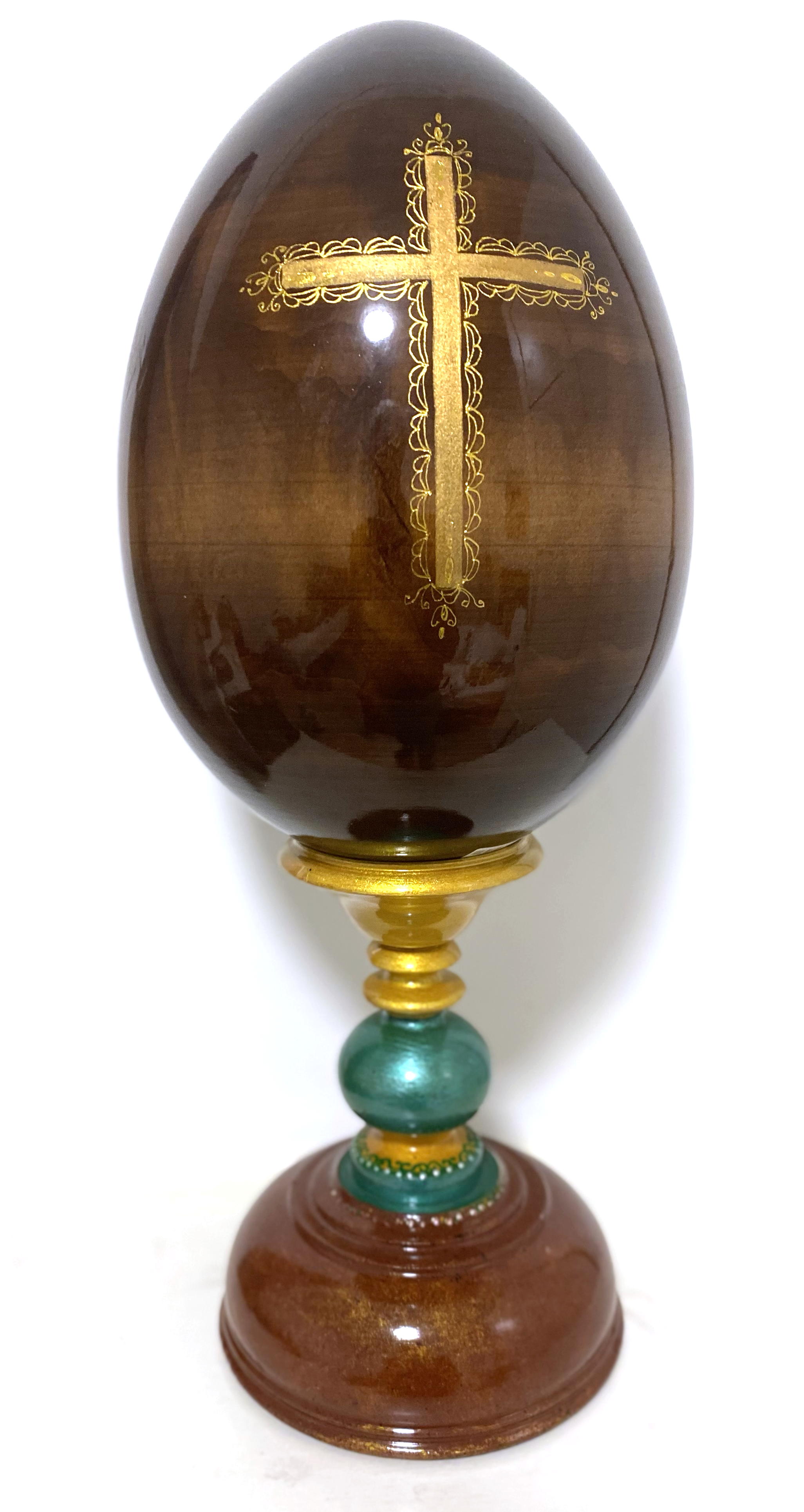 Wooden Egg Icon - The Nativity of Christ by Sergei Ryabov