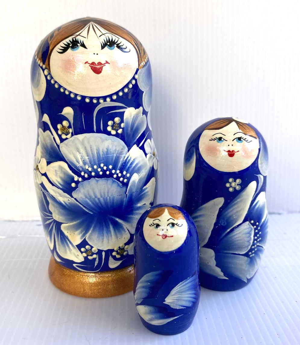Artists Matryoshka dark blue/gold (5 nested)