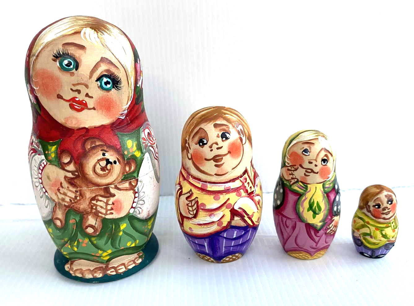 Artists Matryoshka Woman with teddy bear