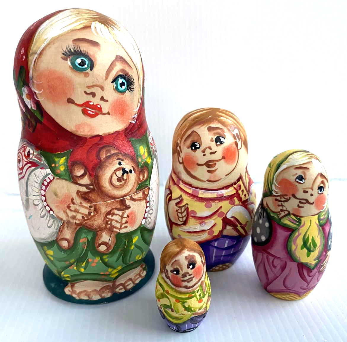 Artists Matryoshka Woman with teddy bear