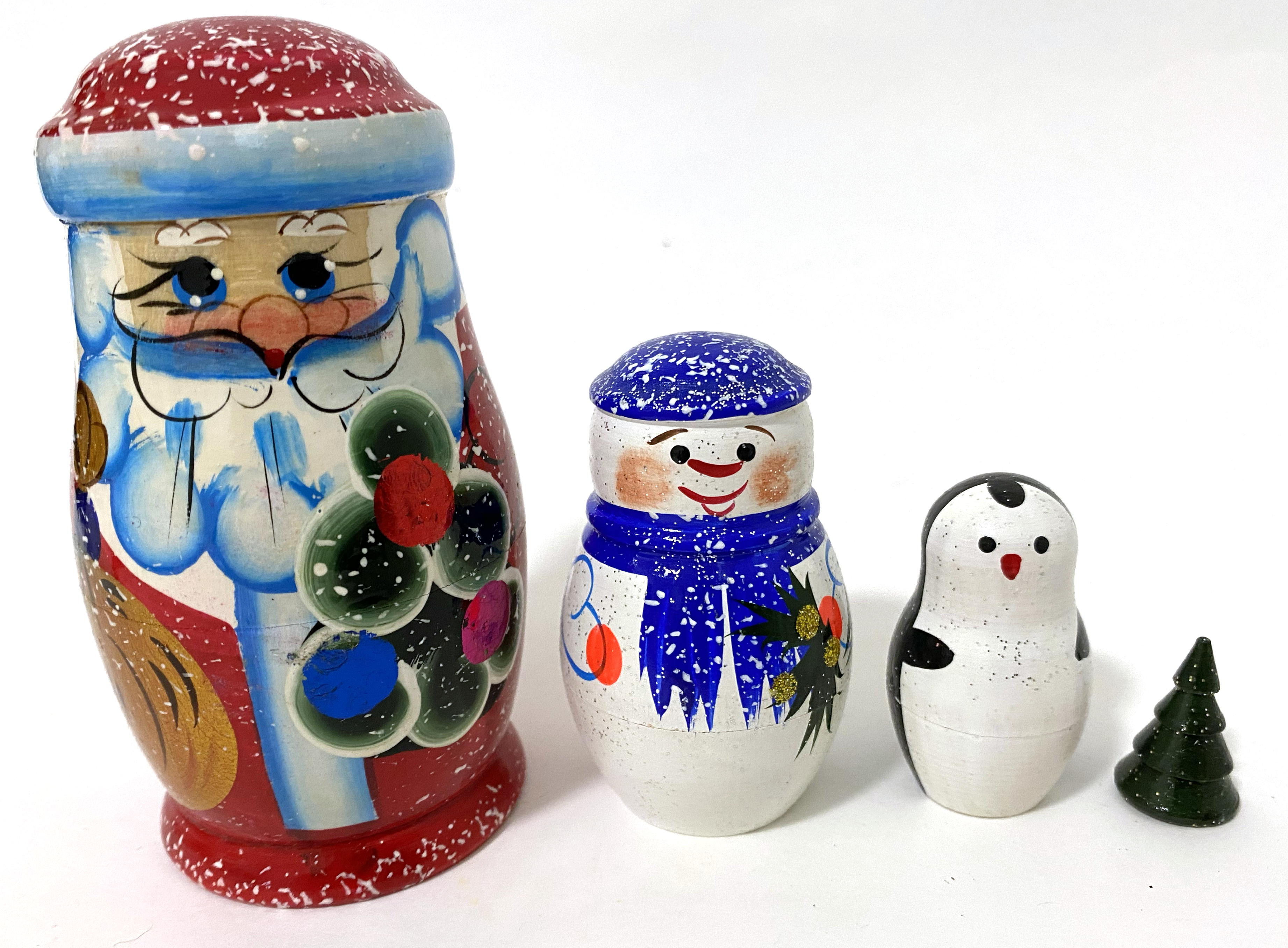 Xmas Matryoshka Santa set (5 nested set)