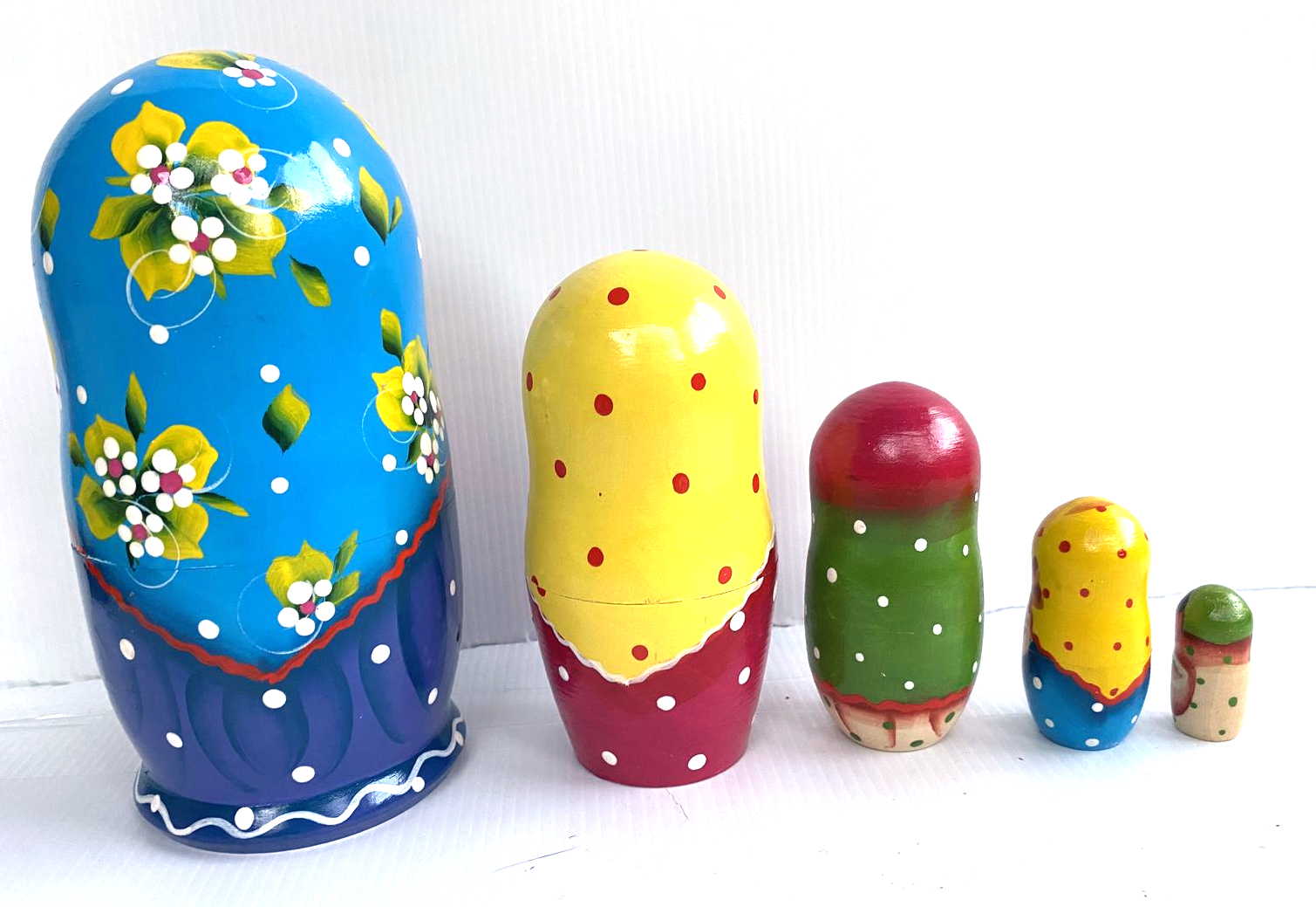 Artists Matryoshka Girl with Teddy (5 nested set)