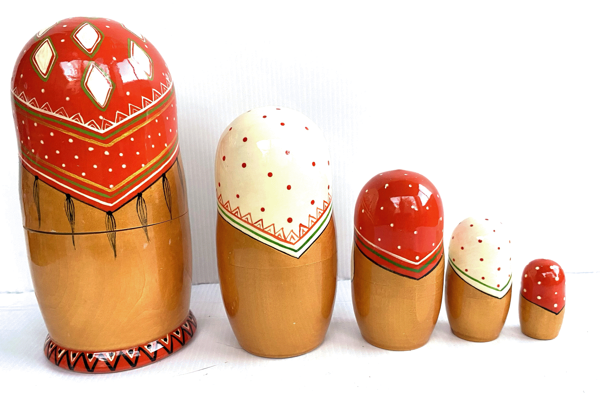 Red Moscow Kremlin Nesting Dolls - 5 Nested Set
