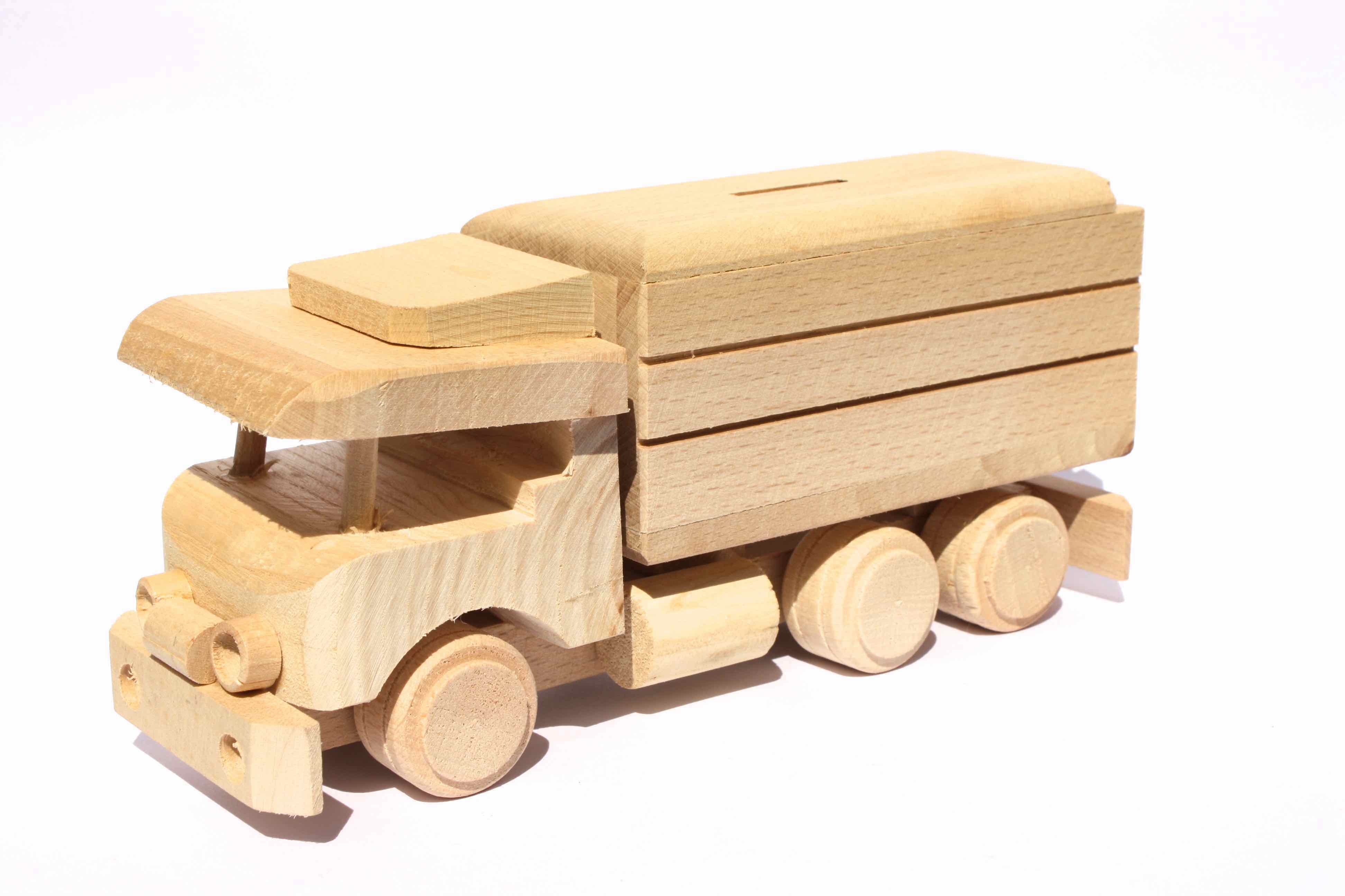 Wooden Truck money box (small)