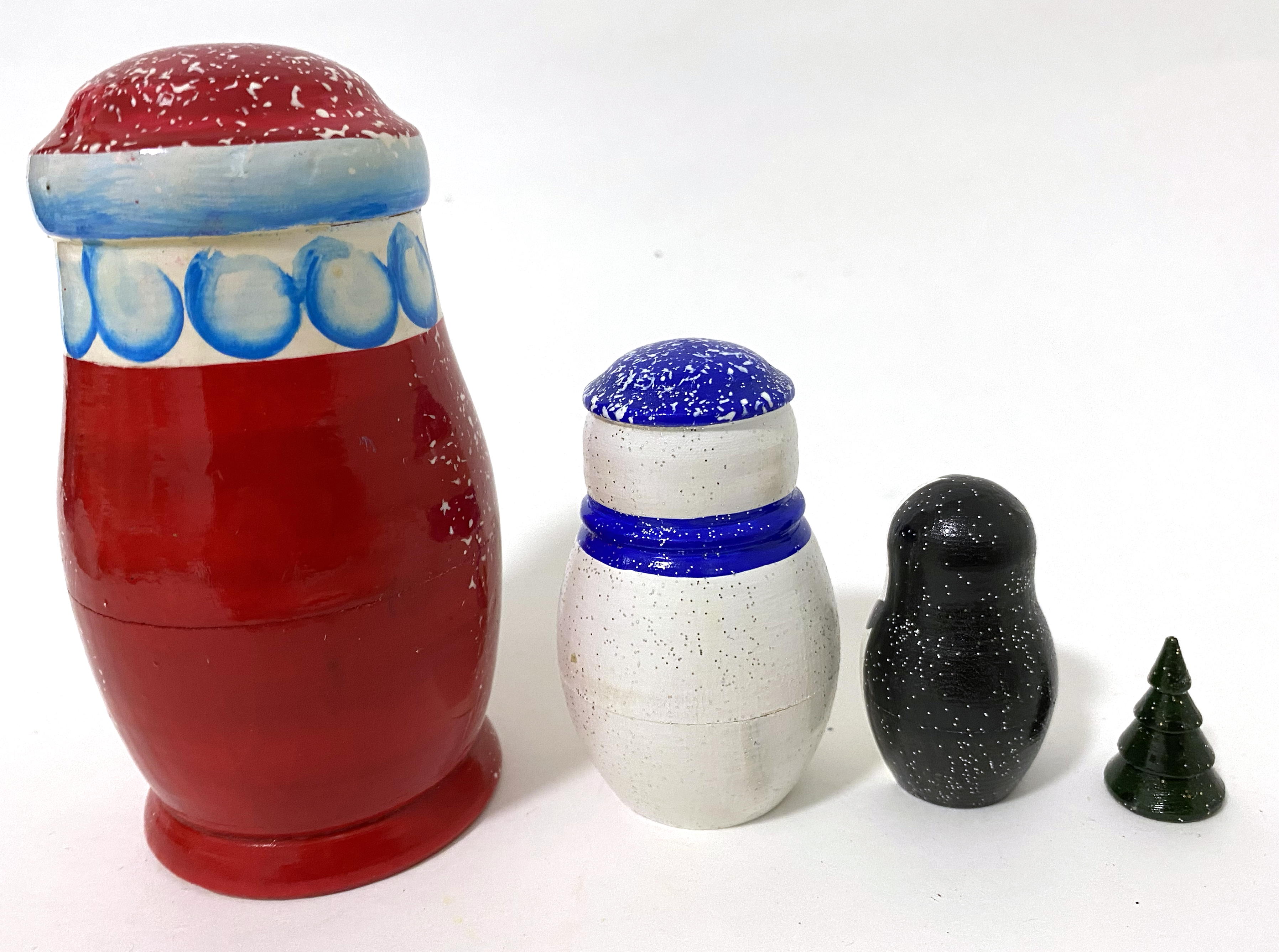 Xmas Matryoshka Santa set (5 nested set)