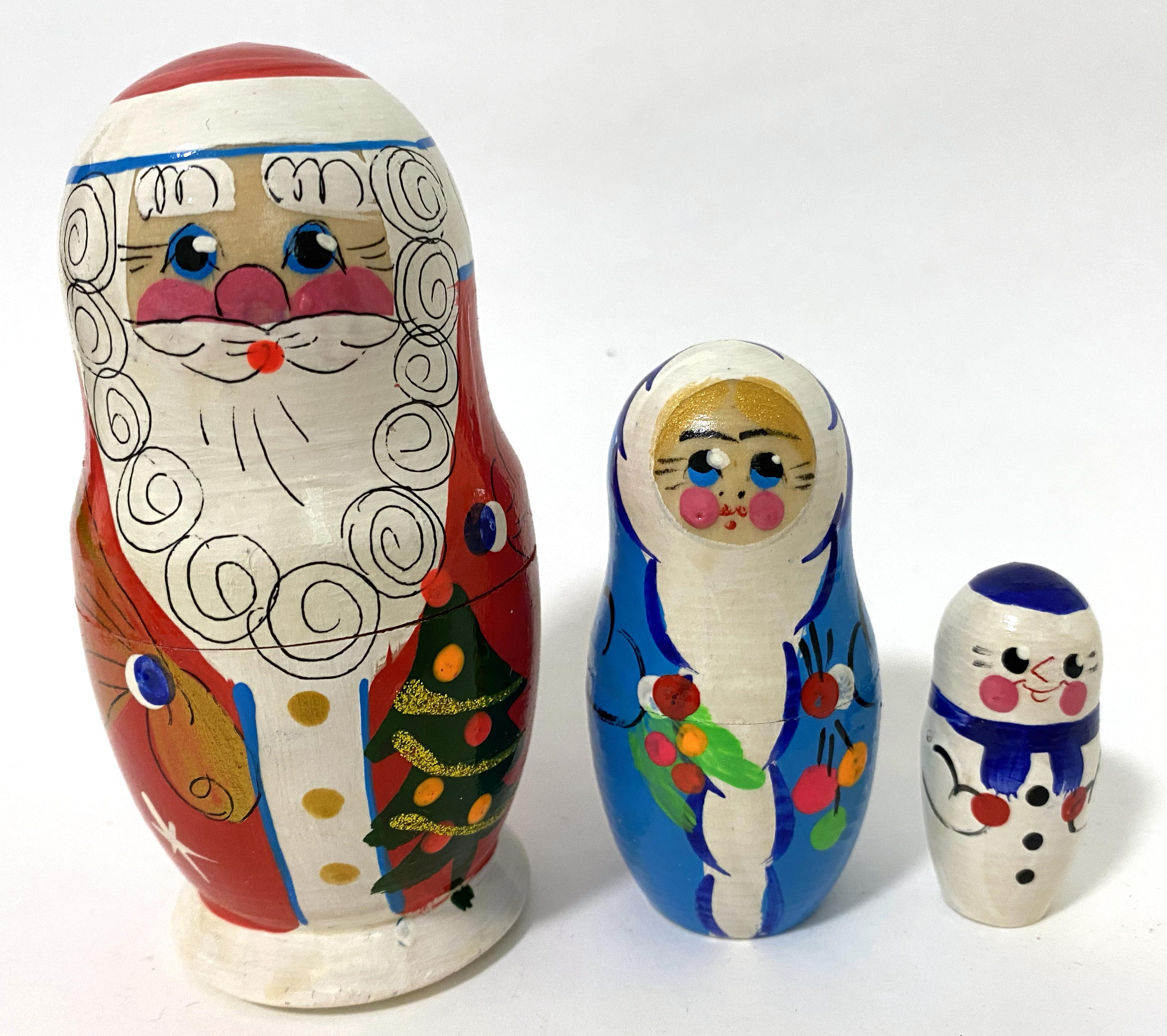 Xmas Matryoshka Santa set (3 nested set)