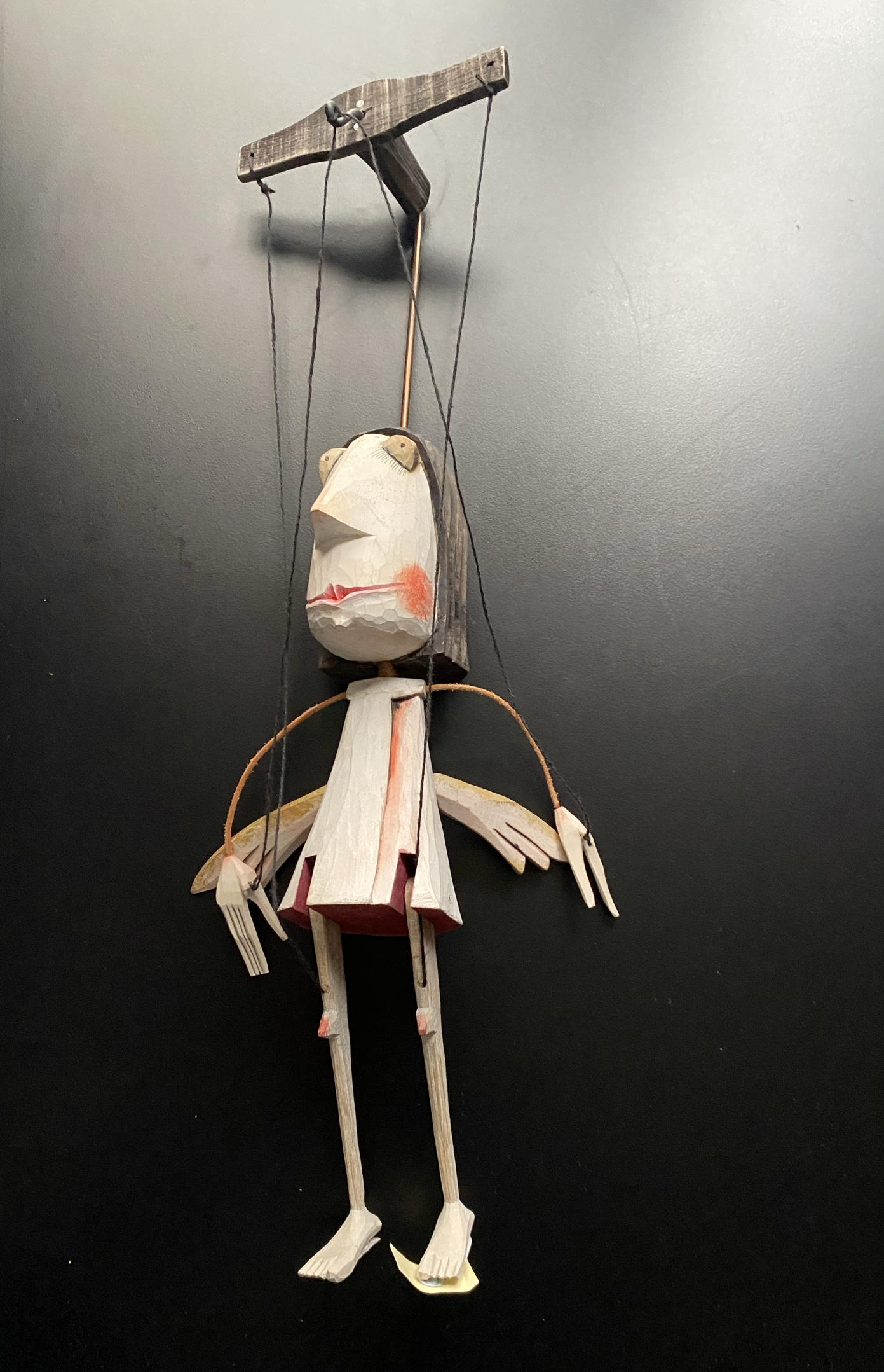 Czech Wooden Marionette  - Angel (hand cut/carved)