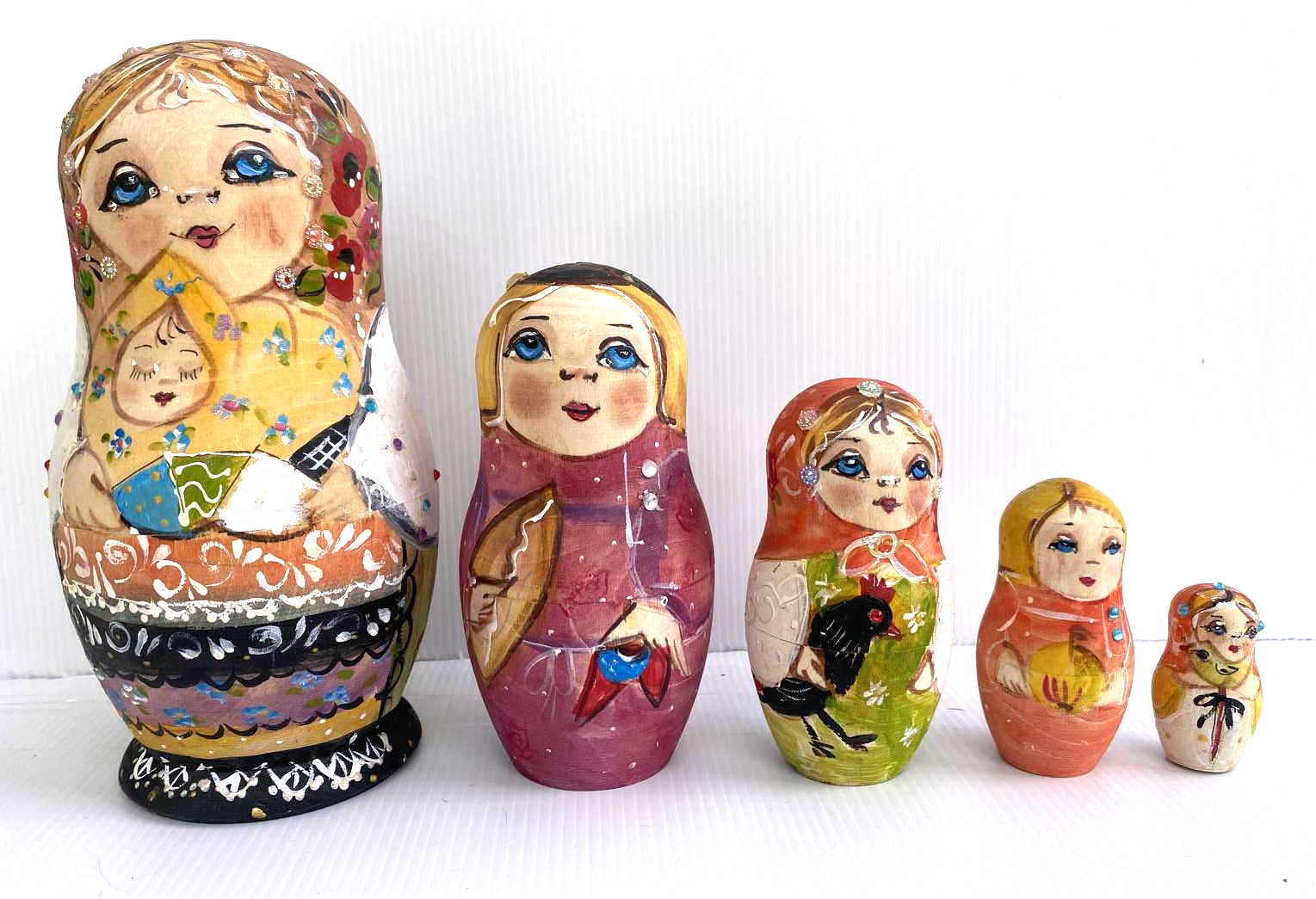Artists Matryoshka woman with baby