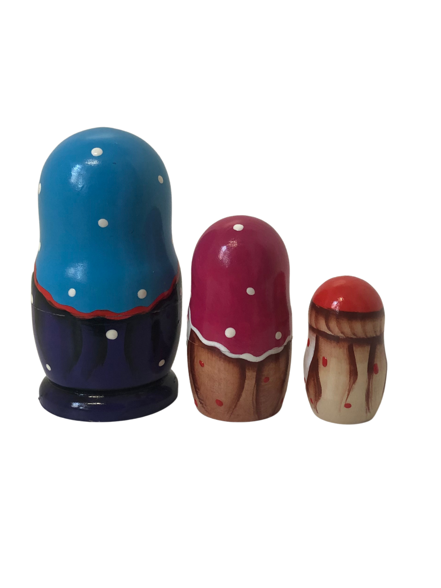 Artists Matryoshka girl with Teddybears (3 nested set)