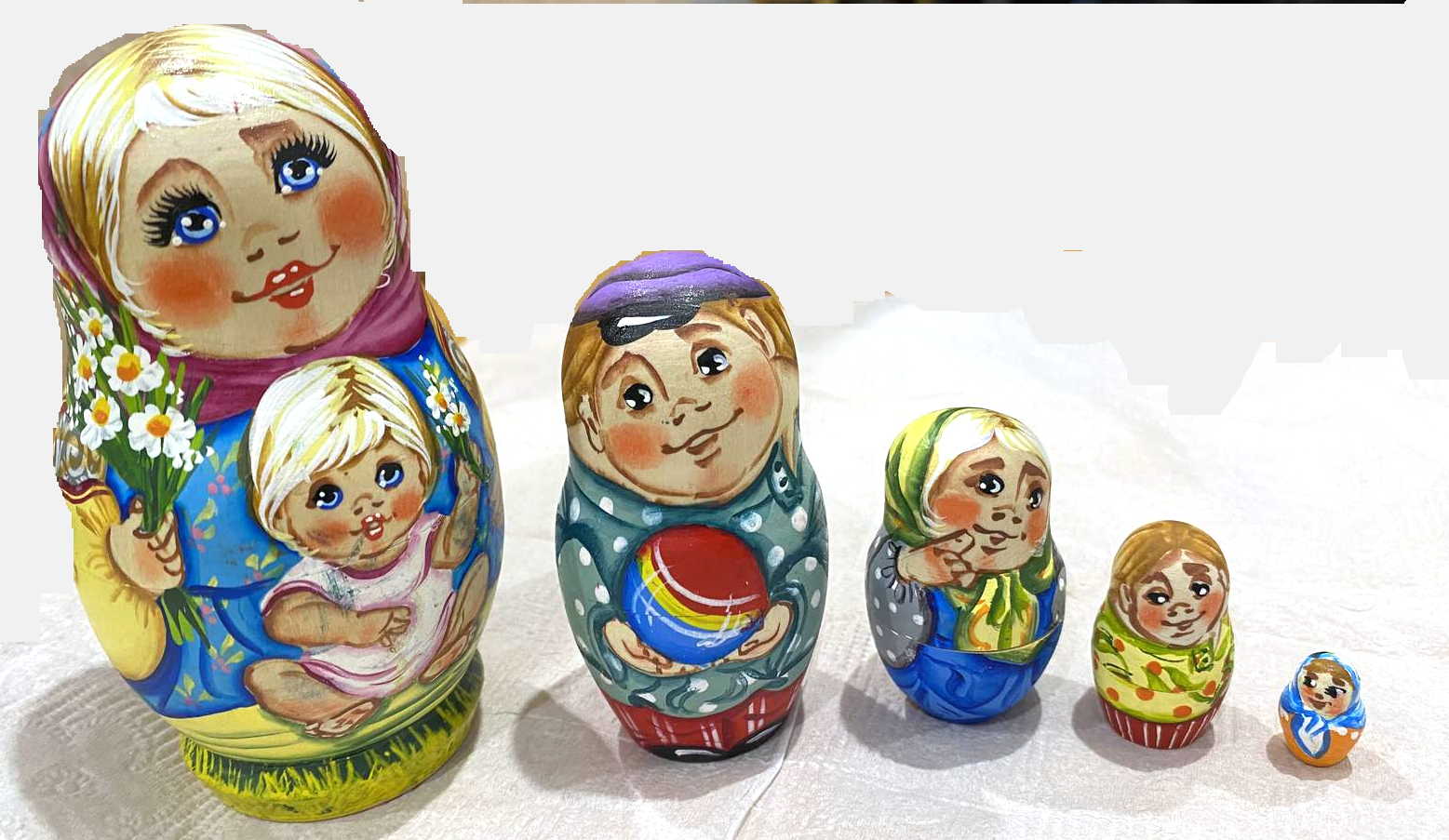 Artist Matryoshka – Summer Days by Tanya Morozova – 5 Nested Set