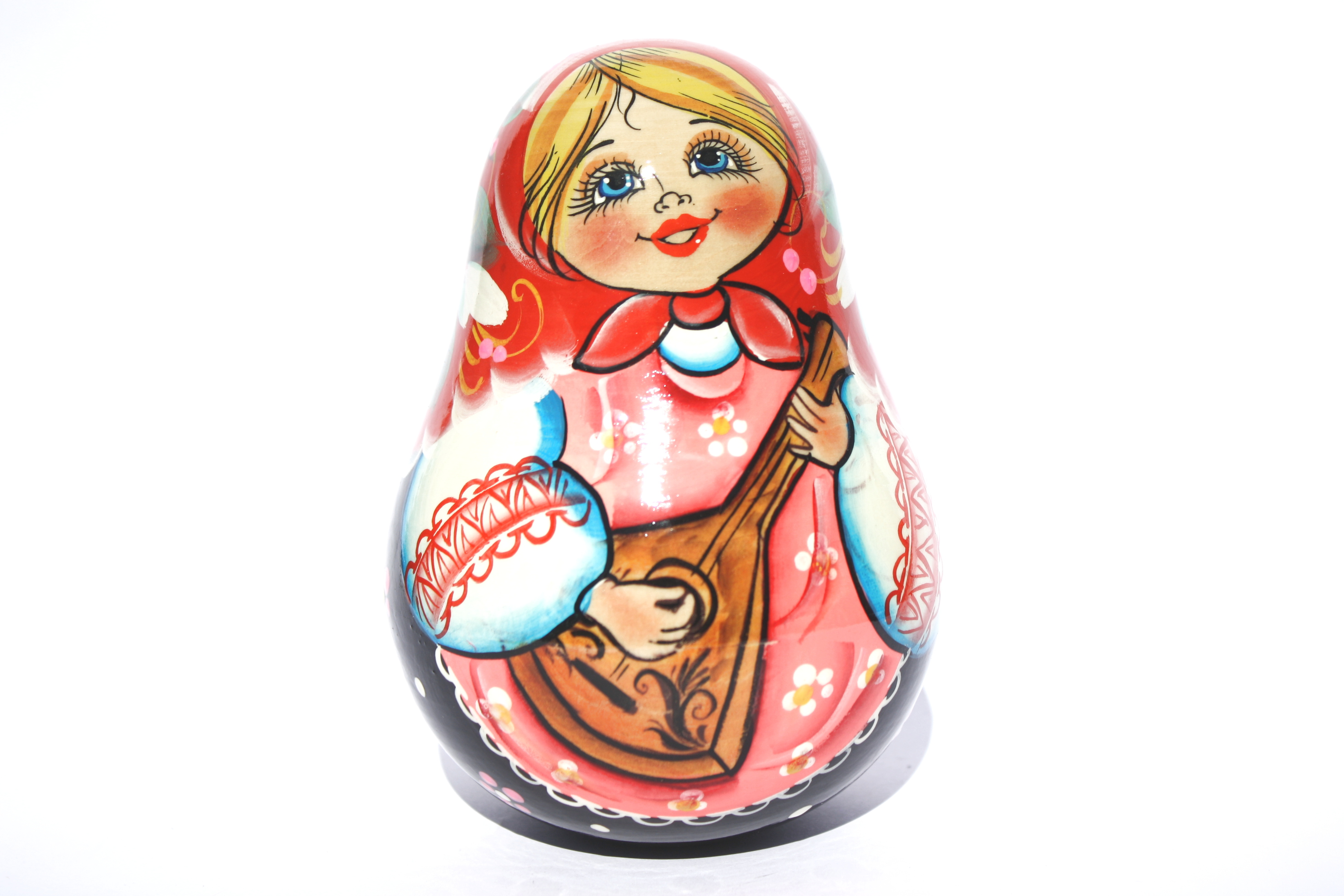 Artists Matryoshka Roly Poly with balalaika