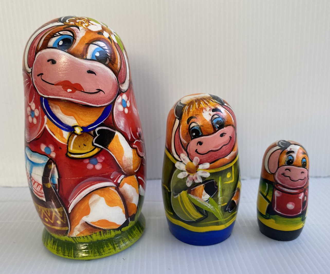 Novelty Matryoshka Cow (3 Nested Set)