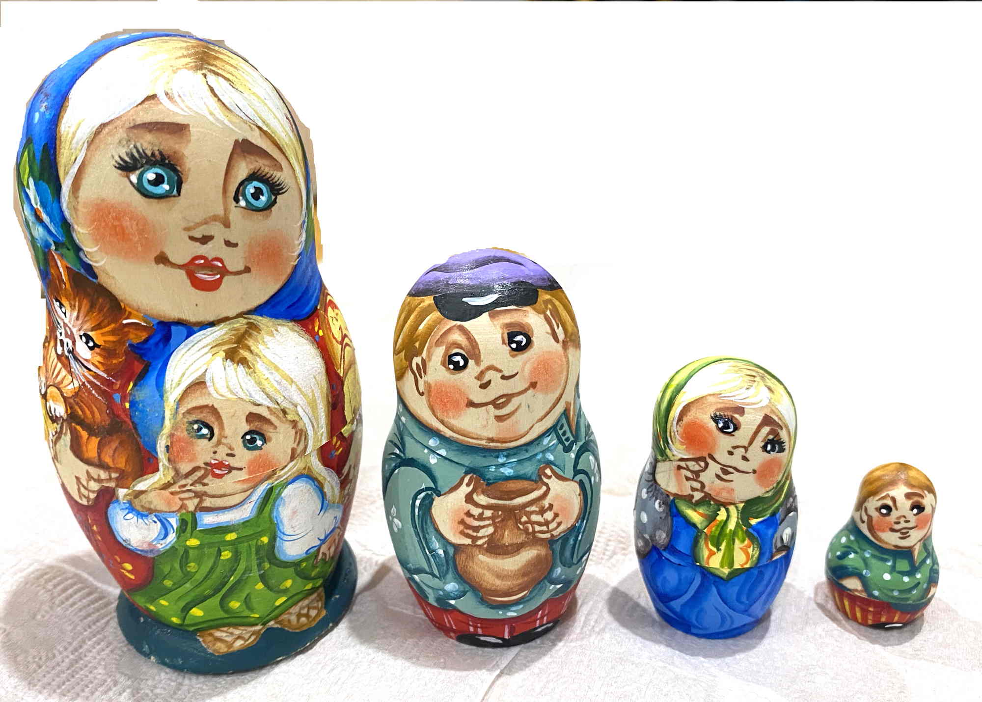 Artist Matryoshka – Everyday Characters by Tanya Morozova – 4 Nested Set