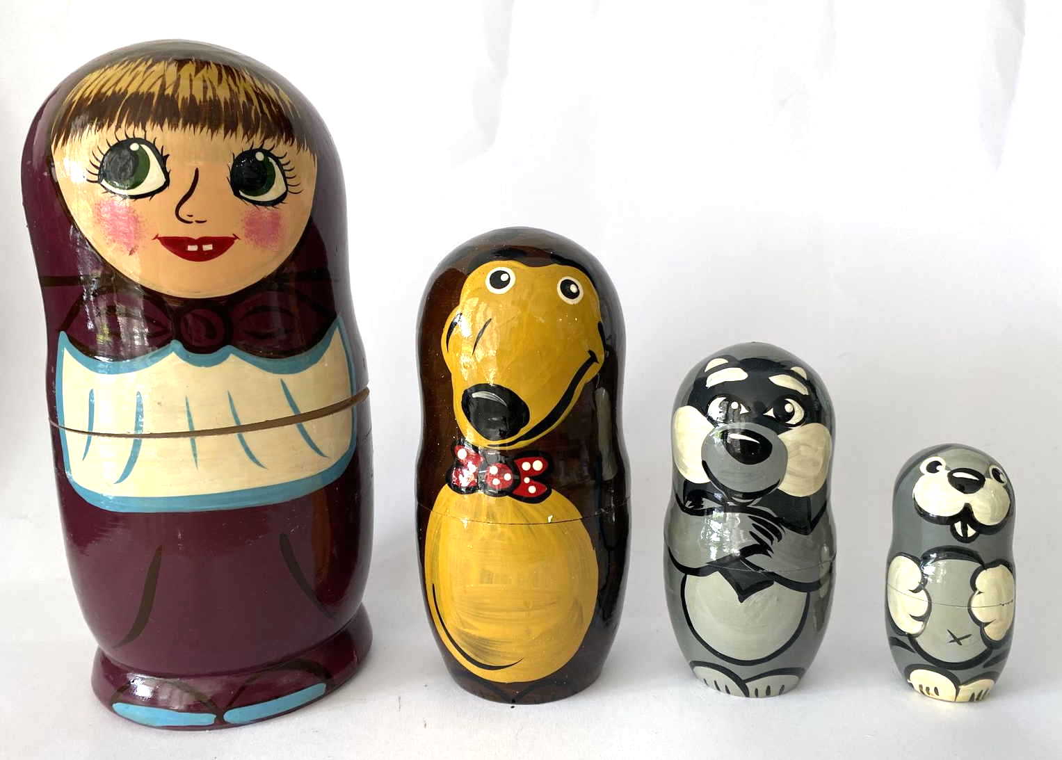 Маша и Медведь (Masha and the Bear) Nesting Dolls - 4 Nested Set