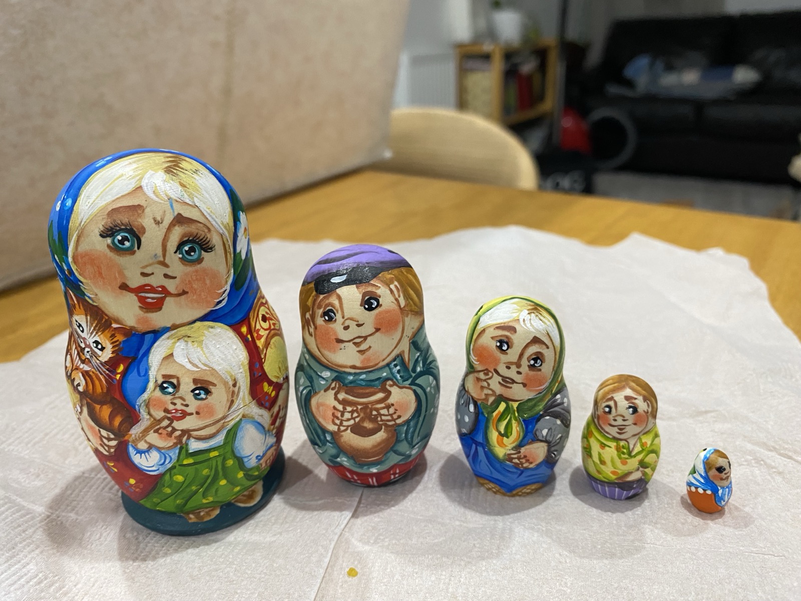 Artist Matryoshka – Everyday Characters by Tanya Morozova – 5 Nested Set – 90mm